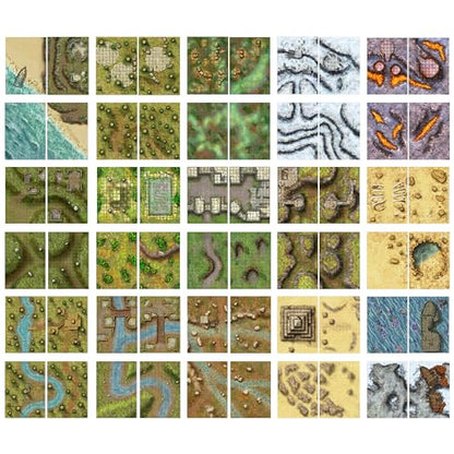 Giant Book of Battle Mats Wilds, Wrecks & Ruins by Loke | Ages 14+ | 62 Fantasy RPG Maps, Lay Flat Wipe Clean Grid Maps for DND 5E Tabletop Games