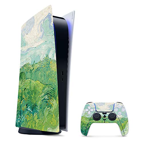 MightySkins Gaming Skin for PS5 / PlayStation 5 Digital Edition Bundle - Green Wheat Fields | Protective Viny wrap | Easy to Apply and Change Styles | Made in The USA - color: Green Wheat Fields, size: PS5 Digital Edition Bundle