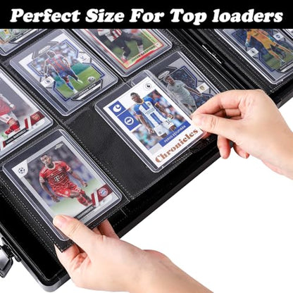 Azamou Toploader Binder for Trading Cards, Hard Cases, Holds 216 Toploaders, 9 Pocket Sleeves for 3" x 4" Cards (Gray 216-Toploaders) - color: Gray 216-Toploaders