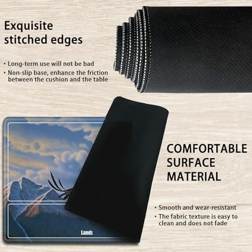 Board Game Mat TCG Playmat Plus 50 Pcs Card Sleeves, 24 x 14 inches Table Mats Games Mousepad with Zones Smooth Surface for MTG RPG CCG Trading Card Game Play Mats, Eagle Spreads Wings - color: Eagle Spreads Wings, size: Zone 1