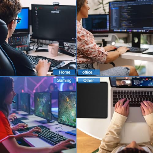Mouse pad, Gaming Mouse pad Durable Stitched Edge, Premium-Textured Water Resist Mousepad, Non-Slip Rubber Base Mouse Pads for Computers, Laptop, Gaming, Home, Office, 11.8 x 9.9 in, Black - color: Black, size: 11.8L x 9.9W inches