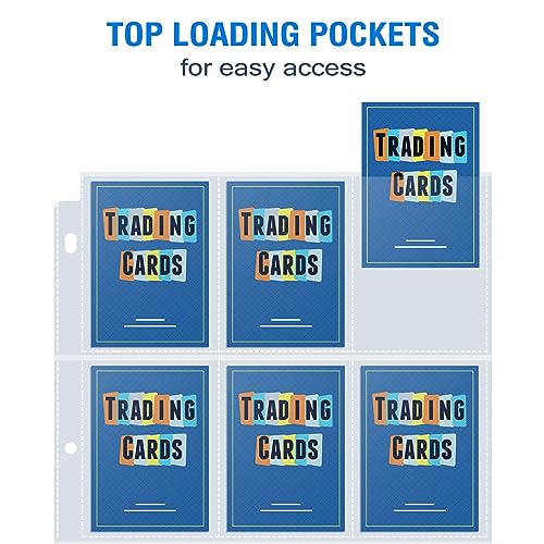 Sooez 36 Pack Trading Card Sleeves for Binder, 9 Pocket Photo Card Holder | Crystal Clear Page Protectors, Top Loading, PVC-Free & Acid-Free, Fit for Collectible Games, Sports, Baseball, Football - style: Single-Sided