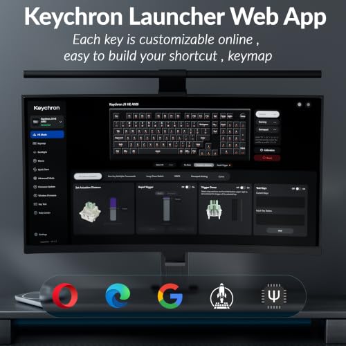 Keychron J3 HE Wireless Hall Effect Magnetic Switch Keyboard, 96% Layout with Numpad & Knob, Rapid Trigger, 1000Hz Polling Rate, Web Customizable RGB Keyboard for Mac Windows Linux