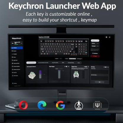 Keychron J3 HE Wireless Hall Effect Magnetic Switch Keyboard, 96% Layout with Numpad & Knob, Rapid Trigger, 1000Hz Polling Rate, Web Customizable RGB Keyboard for Mac Windows Linux
