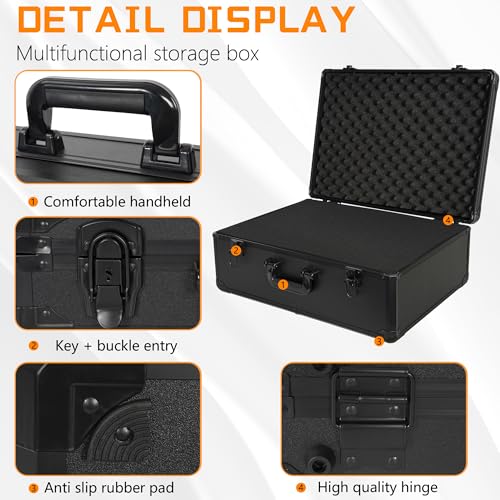 23 Inch Carrying Storage Case | Ideal for Microphone & Camera Gear Transportation, DJ Mixer Case with Customizable Pre-Diced Foam, 23 X 16.5 X 8.6 Inch - size: Inner：22.5''X 16''X 8.3''