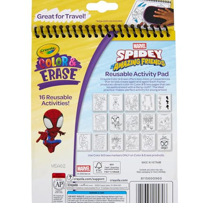 Crayola Color & Erase Reusable Activity Pad - Spidey and His Amazing Friends, Erasable Coloring Pages, Spiderman Toy for Toddlers, Travel Activity - style: Reusable Activity Pad