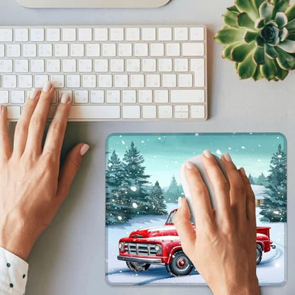 Chrismas Mouse Pad Joyful Celebrations Square Mouse Mat Non-Slip Rubber Base Mousepad with Stitched Edge, Portable MousePads for Desk Computers Laptop Office, 9.5x8 Inches - color: Joyful Celebrations 02