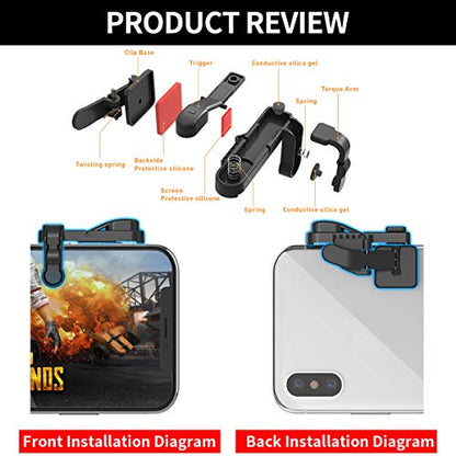 【2 Pair】 Z108 Mobile Gaming Controller Compatible with PUBG Mobile/Fortnitee Mobile/Call of Duty Mobile, Sensitive Shoot and Aim Trigger L1R1 Compatible with Android & iPhone - color: 2 Pair
