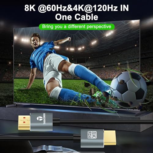 Thsucords Ultra Thin 8K 4K HDMI Cables 1.6FT 5 Pack, Slim & Flexible Soft High Speed HDMI 2.1 Lead Support 4K@120Hz 8K@60Hz 48Gbps for Roku TV/HDTV/PS5/Blu-ray - size: 1.6FT, style: 5-PACK