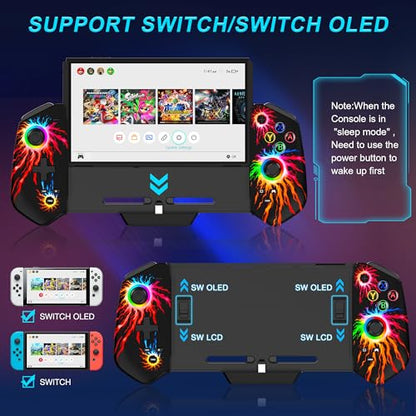 CYOYPPY Joypad Controller for Nintendo Switch/OLED, Wired Switch Pro Controllers with Hall Joystick, One-Piece Switch Controller Replacement Handheld Mode, Switch Remote with Turbo