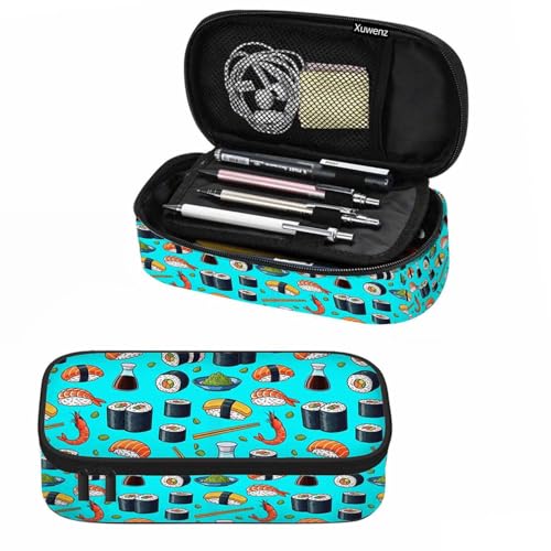 Sushi Rolls Pencil Case Seafood Prawn Chopsticks Japanese Asian Food Pencil Bag Pouch Box Organizer for School Student Boy Girl Office - color: Sushi Rolls