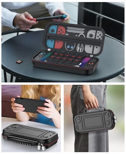 Kawaye Switch 2 Case for Switch Game Compatible with Nintendo Switch 2 (2025) and Switch/OLED Console, Switch Carrying Case Hard Shell Protective for Nintendo Switch 2 Accessories - color: Black