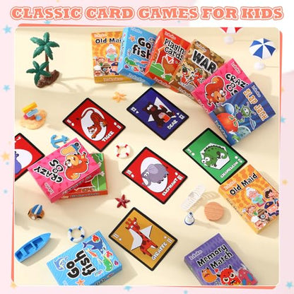 Zubebe 56 Pack Kids Playing Card Games Gifts Bulk Classic Card Game Set for Kids Includes Go Fish, Old Maid, Crazy Eights, Memory Match, Slap Jack, Playing Toy for Party Favors (Vivid) - style: Vivid