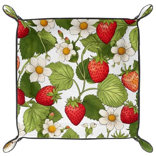 Strawberry Florals Dice Tray Dice Rolling Tray Folding Dice Holder for Dice Games, Like RPG, DND and Other Table Games - color: Multi 5