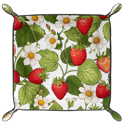 Strawberry Florals Dice Tray Dice Rolling Tray Folding Dice Holder for Dice Games, Like RPG, DND and Other Table Games - color: Multi 5