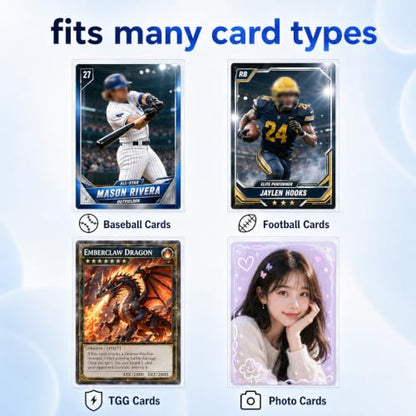 600ct Clear Card Sleeves for Trading Cards, Plastic Card Sleeves, Game, Sports Cards, Standard Cards, Baseball Football Cards, Open Top, Non-PVC - size: 600PCS