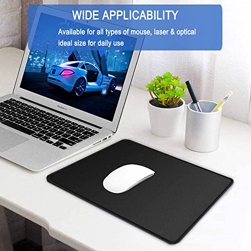 Mouse Pad, Large Gaming Mouse Pad with Double Stitched Edges 14.9 x 11.7 in | MousePad, Premium-Textured & Waterproof Mousepad, Nonslip Natural Rubber Base Mouse pad for Laptop,Computer, Office - color: Black, size: 11.9L x 14.9W inches