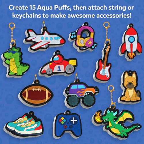Skillmatics Aqua Puffs - 3D Art Kit, Just Boy Things, Mess-Free Paint by Number Craft for Kids, DIY Color & Inflate Activity, Travel Toys & Creative Gift for Ages 4, 5, 6, 7, 8, 9, 10 - color: Just Boy Things