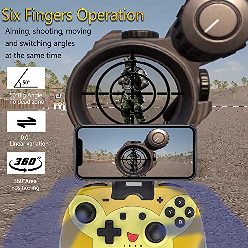 Megadream Controller for iPhone, iPad Controller Joystick Joypad with Adjustable Clamp for iOS 13.4+ Version iPhone/iPad, iPhone 13/13 Pro/Mini, iPhone 12 Pro/Mini, Not for TV - Yellow [Direct Play] - color: Yellow