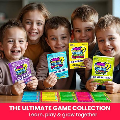 QUOKKA 4-Pack Card Game – 2000+ Hilarious Questions – Funny Family & Party Board Games for Kids, Teens, Adults – Travel, Pop Culture, Daily Life & Situations – What Would You Choose Challenges Ages 8+ - color: 6. Hilarious Situations Set of 4
