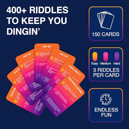 Dare to Ding – Game of Riddles & Reflexes, Guess the Riddle Game, 3 Levels | Fast-Paced Card Game, 450+ Riddles, Family-Friendly Game for Teens, Families & Adults, Gift for Ages 10 & Up, 3–8 Players
