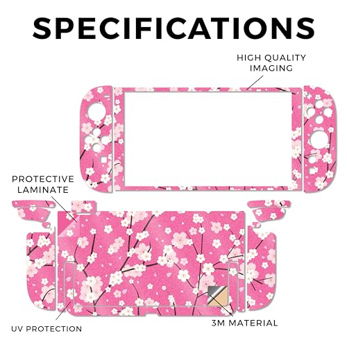 Glossy Glitter Gaming Skin Compatible with Nintendo Switch 2 Console Only - Sakura Pink - Premium 3M Vinyl Protective Wrap Decal Cover - Easy to Apply | Crafted in The USA by MightySkins