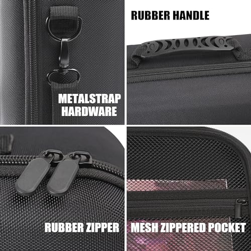 Madcat Miniature Storage Carrying Case -64 Slot Storage Case with 2 Impact-Absorbing Foam Trays For 32mm 40k, DND and More,case with Adjustable Shoulder Strap and zippered pocket. (64 Slot)