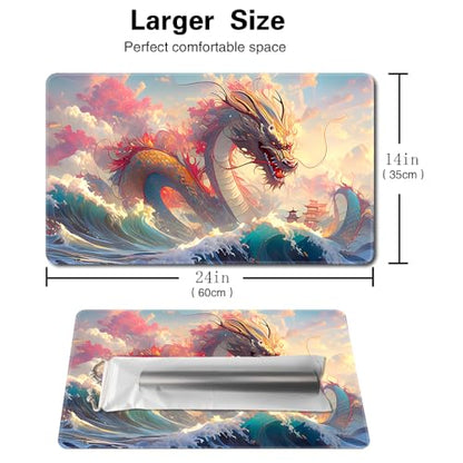 Board Game 14x24in MTG Playmat Compatible for OCG CCG RPG TCG Playmats (Sea Royal Dragon 2) - color: Sea Royal Dragon 2