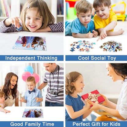 MZZOTOY Puzzles for Kids Ages 4-8, 60 Pieces Puzzles for Kids Ages 3-5 in a Metal Box Girls and Boys Learning Educational Jigsaw Puzzle Toys Gifts - color: A-frozen