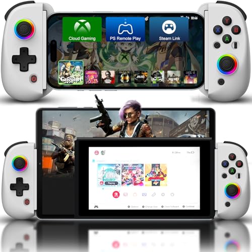 Joso Mobile Gaming Controller for iPhone/iPad/Tablet, Android Wireless Controller with Hall Effects Joysticks, Support PC/Switch, Play Cloud Games/PS Remote Play/COD/Genshin Impact & More - White - color: White
