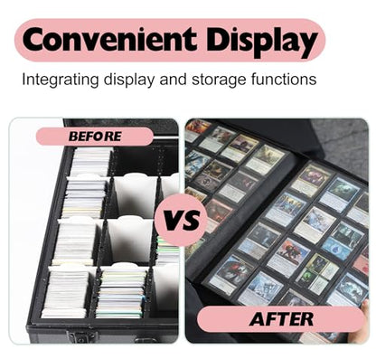 Premium 2000 Pocket Card Binder - 20 Pocket Trading Card Binder with Sleeves Fits 2000 Cards, Ringless Card Album for TCG - Model A，Light Pink - color: 20P - Light Pink