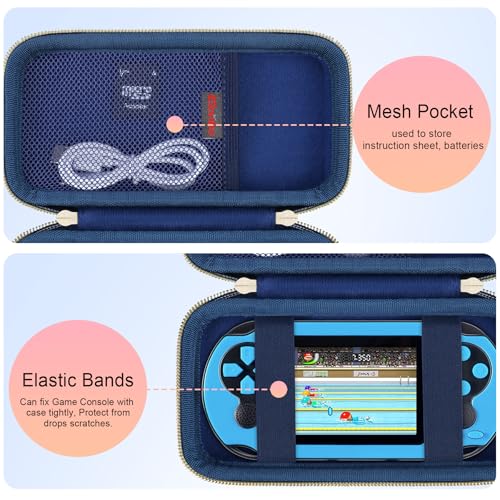 Elonbo Carrying Case for TEBIYOU/ WELLST·G/ TaddToy/ Beijue/ FAMILY POCKET/ CCTU/ X-JOYKIDS/ GREENCREEK/ Beico/ KAVOYI/ GuaiyeyeAP Handheld Game Console, Portable Electronic Gaming Player Bag, Blue - color: Blue