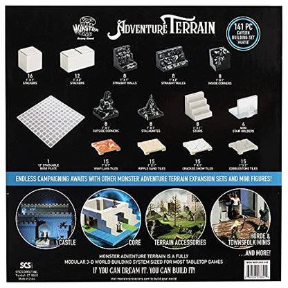 Monster Adventure Terrain 3D Interchangeable Builder System- 141pc Painted Cavern Expansion Set w Base- Build Modular Worlds in a Snap & Elevate Your Campaign- Compatible with DND Dungeons & Dragons - color: Cavern Set