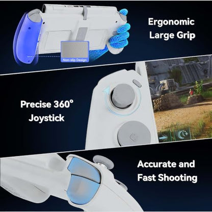ASRVA Switch 2 Controller Hall Effect Joystick, 9-Axis Gyro, Turbo, Dual Vibration, 4 Game Card Slots, 2 Replaceable D-pad Caps, Ergonomic Open-Top Replacement Wired Joypad for Nintendo Switch 2（White） - color: White