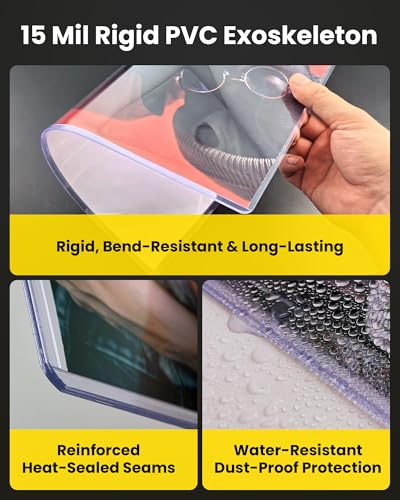 16x20 Toploader Poster Sleeves, 10 Pack Plastic Poster Sleeves 47PT | 15 Mil Rigid PVC Plastic Poster Protectors for Art Prints, Photos, Documents, Display & Storage, Blue Tint & Protective Film