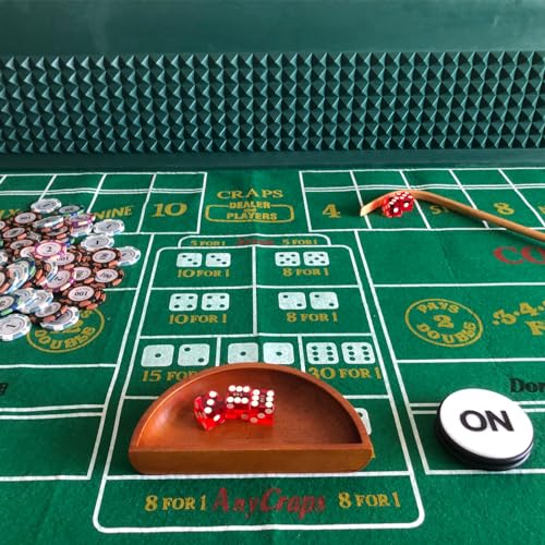 Craps Table Top Felt Layout - 36" x 72" Rectangle Las Vegas Style Green Casino Poker Table Cover Mat, Great for Poker Game Night Events Theme Party Fundraisers & Gatherings - size: 72" x 36" (Rectangular), style: Craps