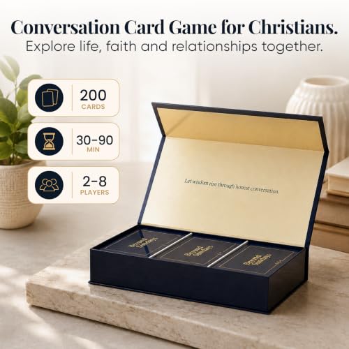 Christian Conversation Cards – Faith Card Game, 200 Cards & 3 Levels | Christian Gift for Women & Men | Premium Magnetic Gift Box for Small Groups, Date Nights & Family | Ages 14+