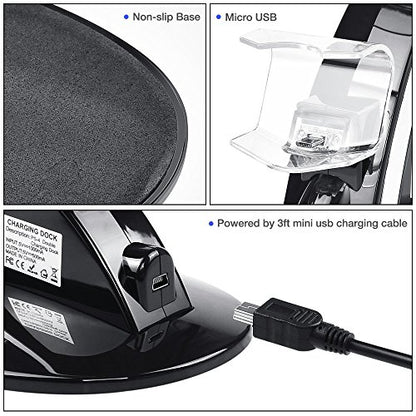 Controller Charger Dock Station for PS4, Controller Charger for PlayStation 4 - Fast Charging Station for 2 Controllers, Replacement Charging Dock for PS4 / Slim/Pro Console