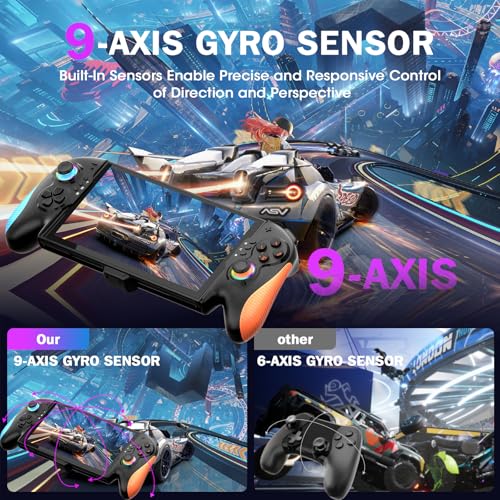 Saitake Switch 2 Controller, Ergonomically Designed Replacement for Switch 2 Pro Controller with 9-Axis Gyro, Native C-Key Chat Function,6 Game Card Slots,RGB Lighting, Turbo, Macros and Other Features