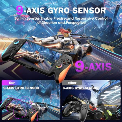 Saitake Switch 2 Controller, Ergonomically Designed Replacement for Switch 2 Pro Controller with 9-Axis Gyro, Native C-Key Chat Function,6 Game Card Slots,RGB Lighting, Turbo, Macros and Other Features