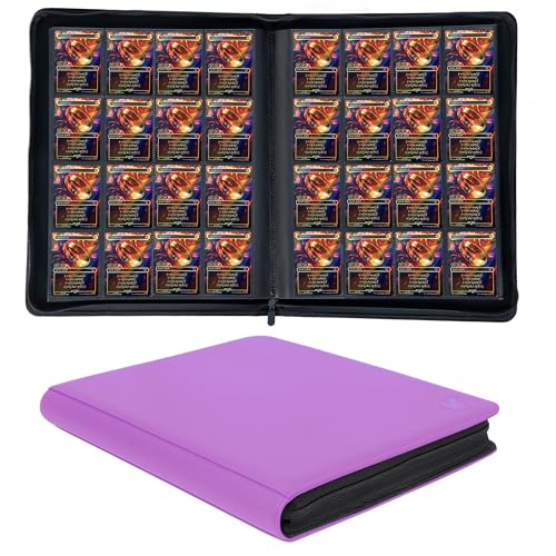 1000+ Pockets Trading Card Binder, 16-Pocket Card Ablum Compatible with MTG,Sports Cards & Other Standard Size Trading Cards (Light Purple) - color: Light Purple