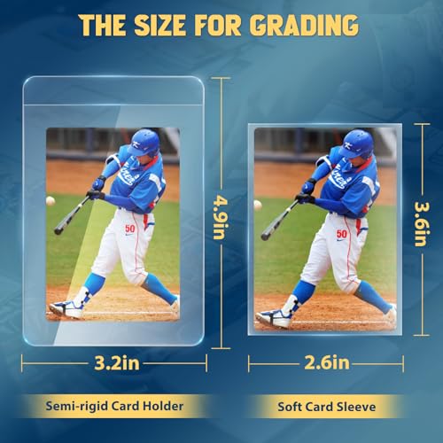 SAMYUCHO 500ct Semi-Rigid Card Holder and 500ct Penny Sleeves with 1/2" Lip | Double Protection, Trading Card Protector for PSA SGC BGS CSG Graded Card Submissions, For Grading Collection Storage Present - size: 500pcs+500pcs
