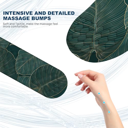 Ergonomic Mouse Pad and Keyboard Wrist Rest with Massage Design, Space-Saving Mouse Pad Wrist Support, Memory Foam Wrist Rest with Non-Slip PU Base for Computer Desk, Green Leaves - color: Massage02-green Leaves