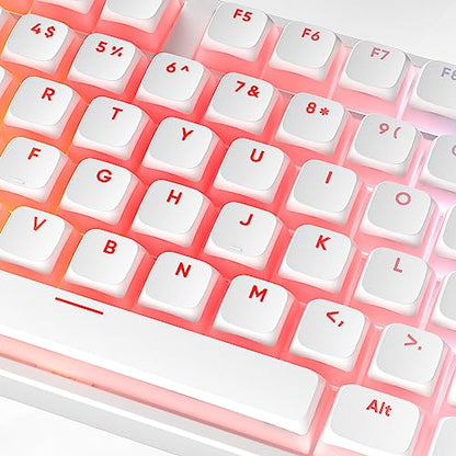 Pudding Keycaps PBT Double Shot Keycaps Gaming Keycap XDA Profile for US/ISO Layout 60% 65% 75% Mechanical Keyboard(White) - color: White pudding