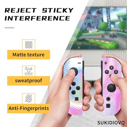 for Nintendo Switch 2 Skin Wrap Cover Decal Sticker Wrap Vinyl Mixed-Color Pattern (Pink) - color: Pink
