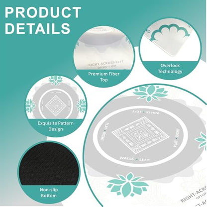 Mahjong Mat for Table,31.5 * 31.5in 3mm，Non-Slip, Silent. | Mahjong Mat with Rules with Storage Bag， Reduction Gaming Mat for Mahjong, Poker, Board Games, Dominoes(White) - color: White