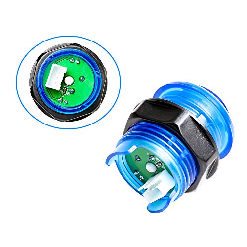 Qenker 2 Player LED Arcade DIY Parts 2X USB Encoder + 2X Joystick + 20x LED Arcade Buttons for PC, MAME, Raspberry Pi, Windows (Red & Blue Kit)