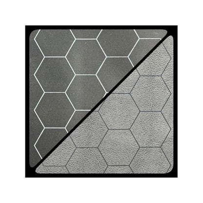 Chessex Play Mat – Mat: 1” Hex 2 Sided Black/Grey Battle mat Two Colour Playmat – Smooth & Tough – Compatible with Tabletop RPGs – Accessories for Game Night
