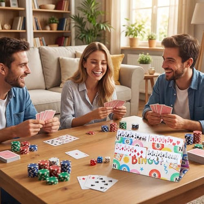 4 Piece Playing Card Holders for Poker Canasta Bridge Games, Bingo Tickets Organizer Card Game Player Gifts for Adults and Seniors