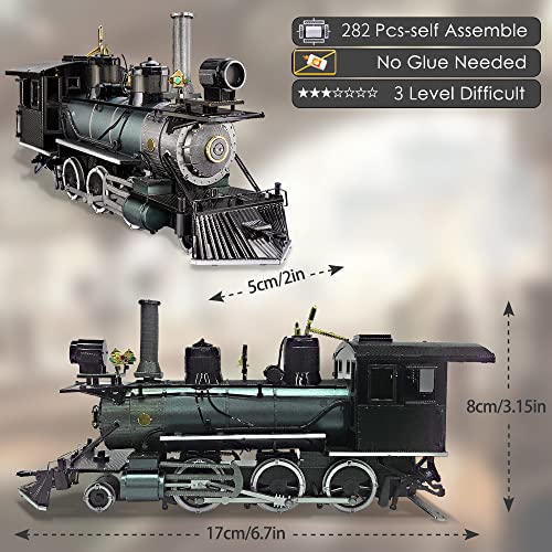 Piececool 3D Puzzle for Adults, Mogul Steam Engine Steamer 3D Metal Model Building Kits Challenging Assembly Hobbies DIY Crafts Kits, Best Birthday Christams Gifts - style: Mogul Steamer